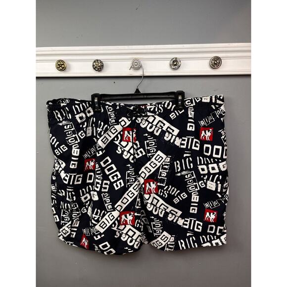 Big Dogs Swim Trunks Mens 2X Mesh Drawstring Pockets‎ All Over Print Pockets - Picture 1 of 10